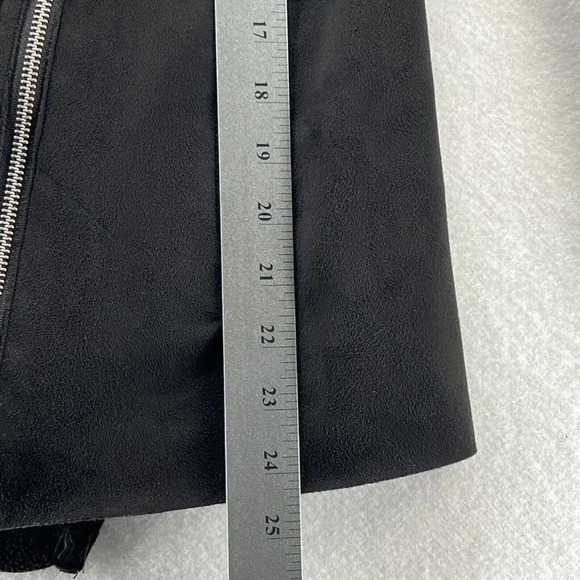 BAGATELLE Blazer Jacket Women's Size M Asymmetric Zip Front Fleece-Lined Black - Picture 11 of 11